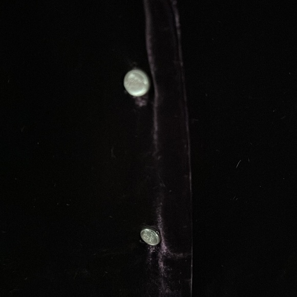 Lauren Ralph Lauren deep plum velvet button down, quiet luxury blouse top size 4 - Picture 6 of 7